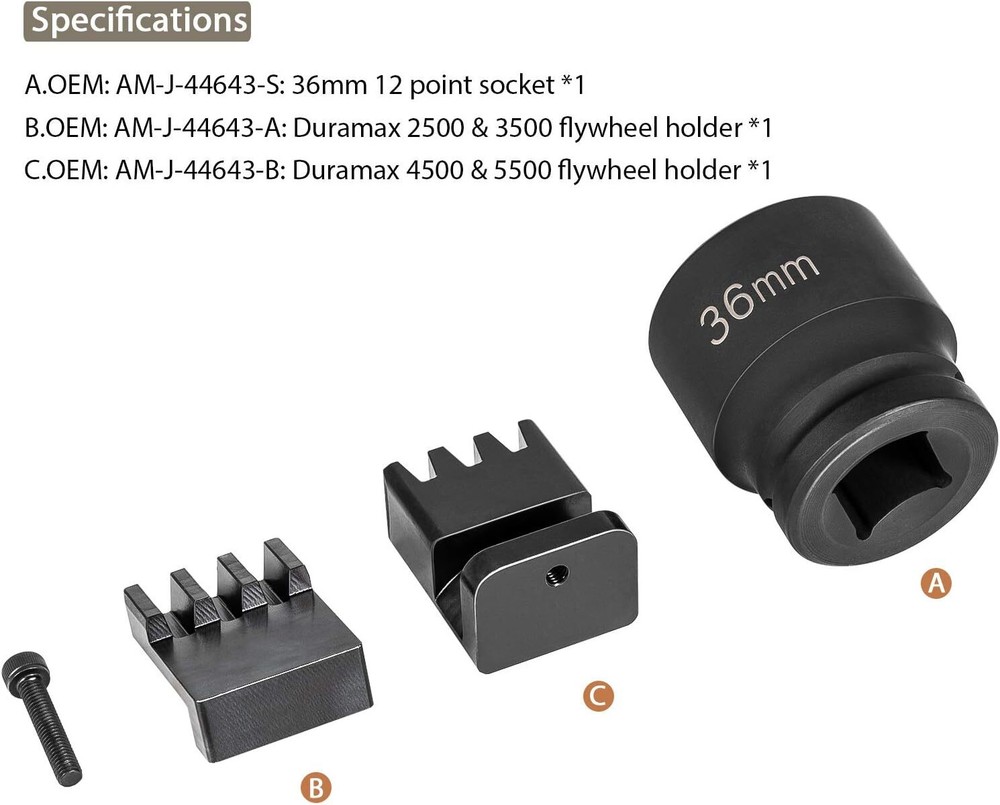 22100 Flywheel Locking Tool with 36mm Harmonic Balancer Socket For 6.6L Duramax