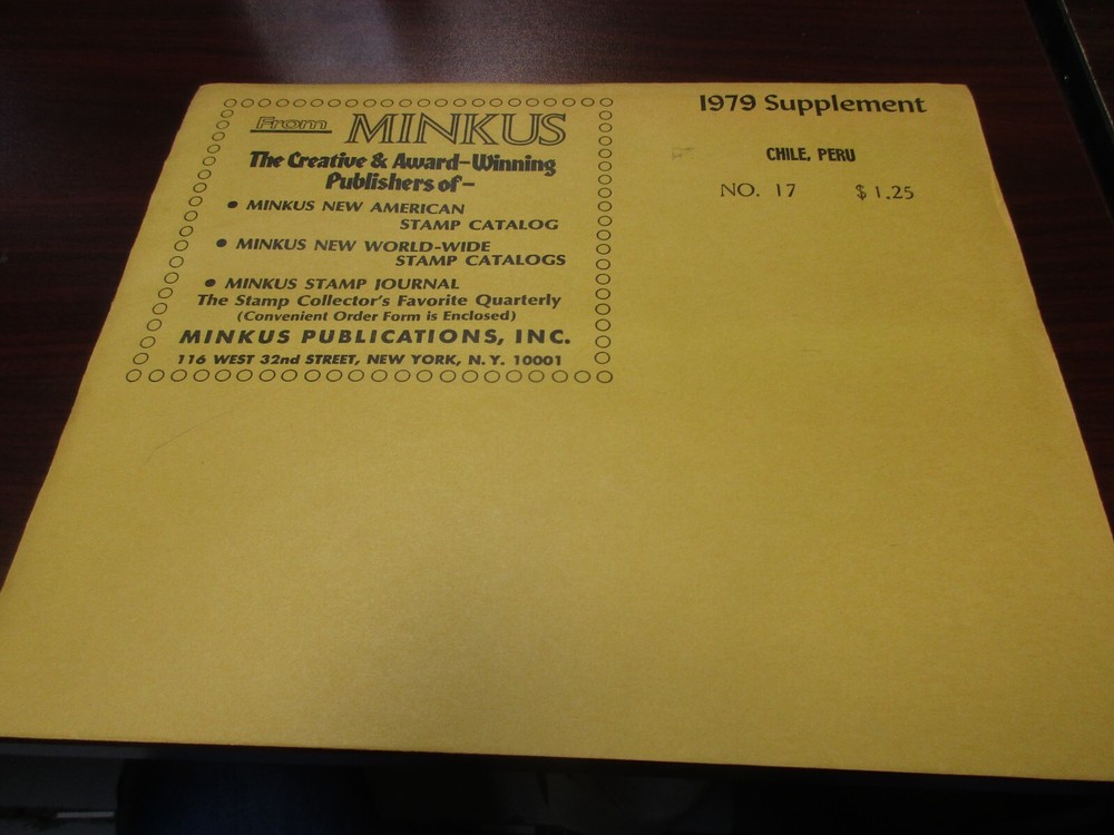 "MINKUS"  1979  SUPPLEMENT CHILE, PERU  W/FREE SHP.