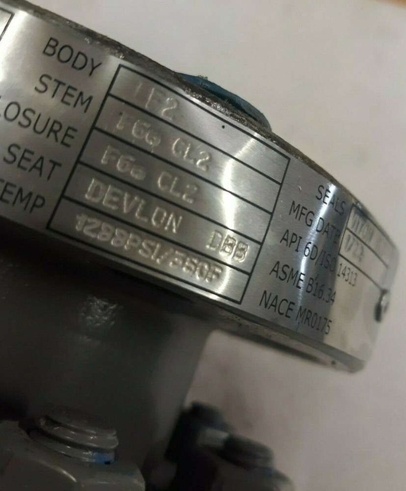 2" High Pressure Valve Class 600 Devlon Seat (1F)