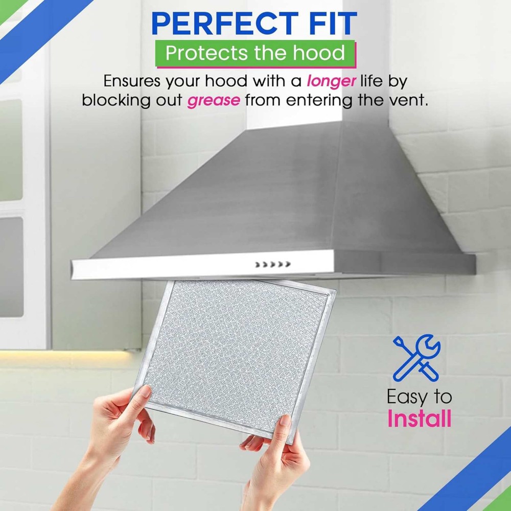 2 Pack Durable 8in*8in Aluminum Range Hood Filter For Ventline BCC024600