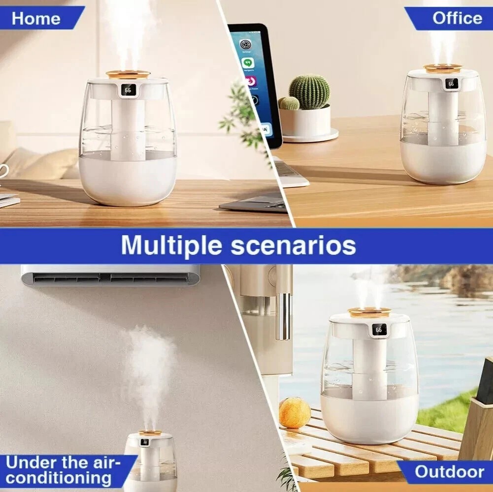 Humidifiers Ultrasonic Warm &Cool Mist LED Humidifier Top Fill for Bedroom 1.35L