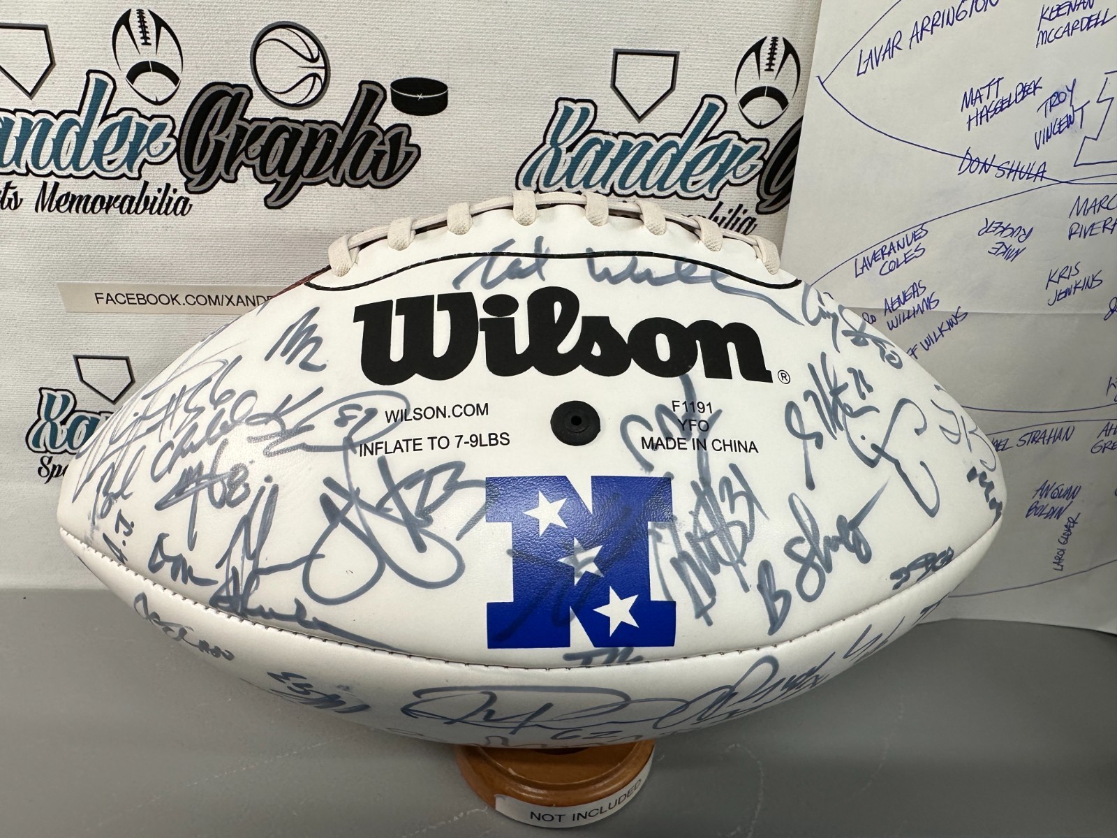 2004 NFC PRO BOWL TEAM SIGNED AUTOGRAPHED FOOTBALL-COACH ANDY REID CHAMP BAILEY