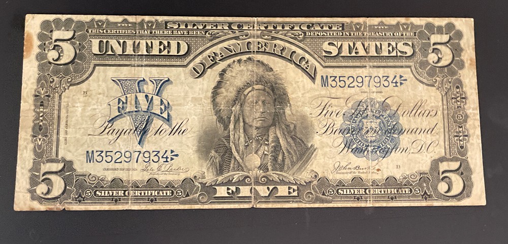 1899  $5 Silver certificate indian chief