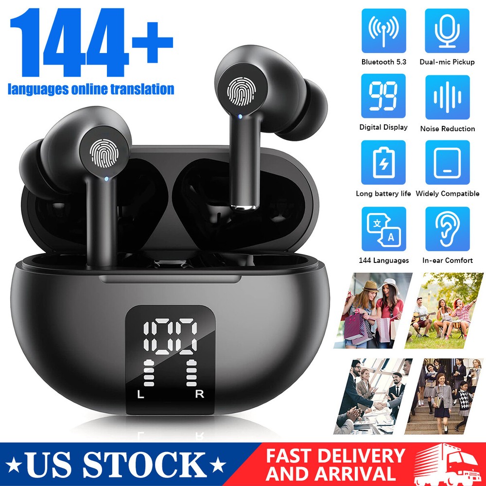 Two Way Smart Translator Earbuds 144 Languages High Accuracy Wireless Bluetooth*