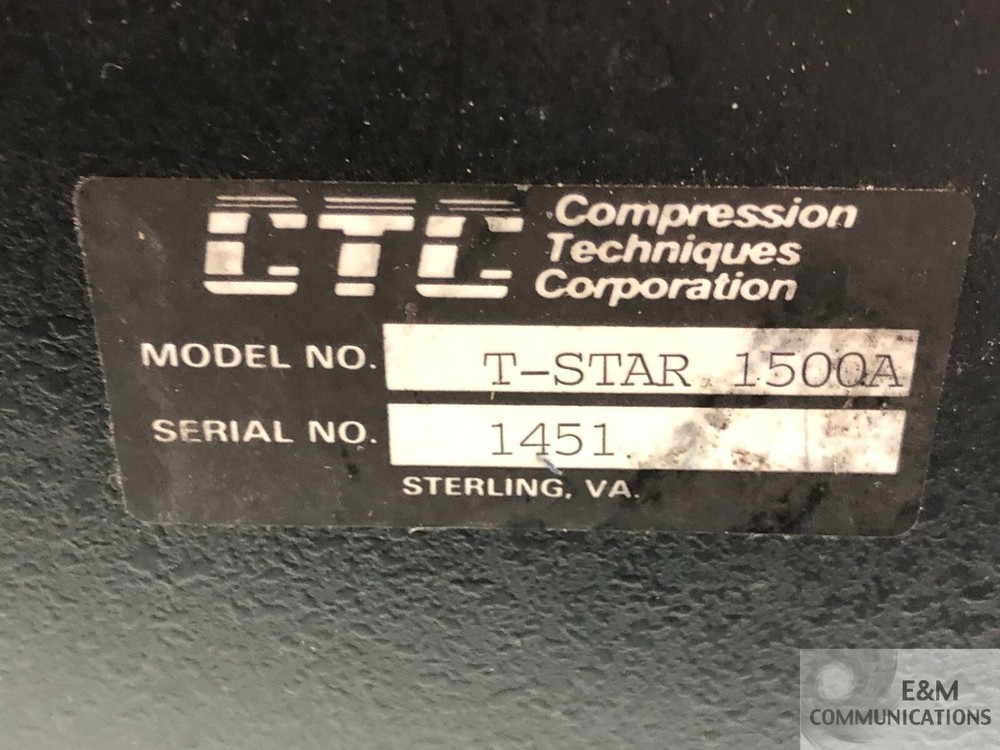 T-STAR 1500A COMPRESSION TECHNIQUES CORP CTC T1 BERT & CHANNEL ANALYZER