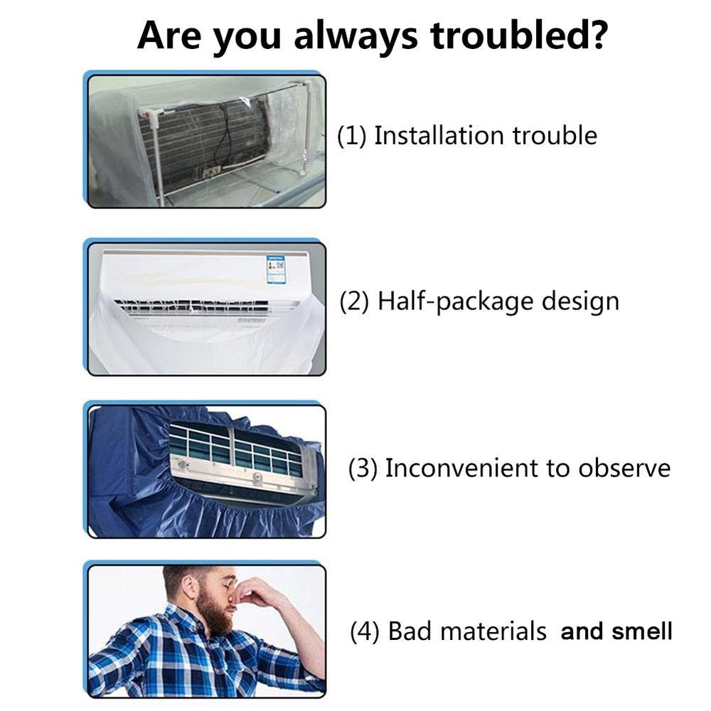 Air Conditioner Cleaning Bag, Mini Split transparent