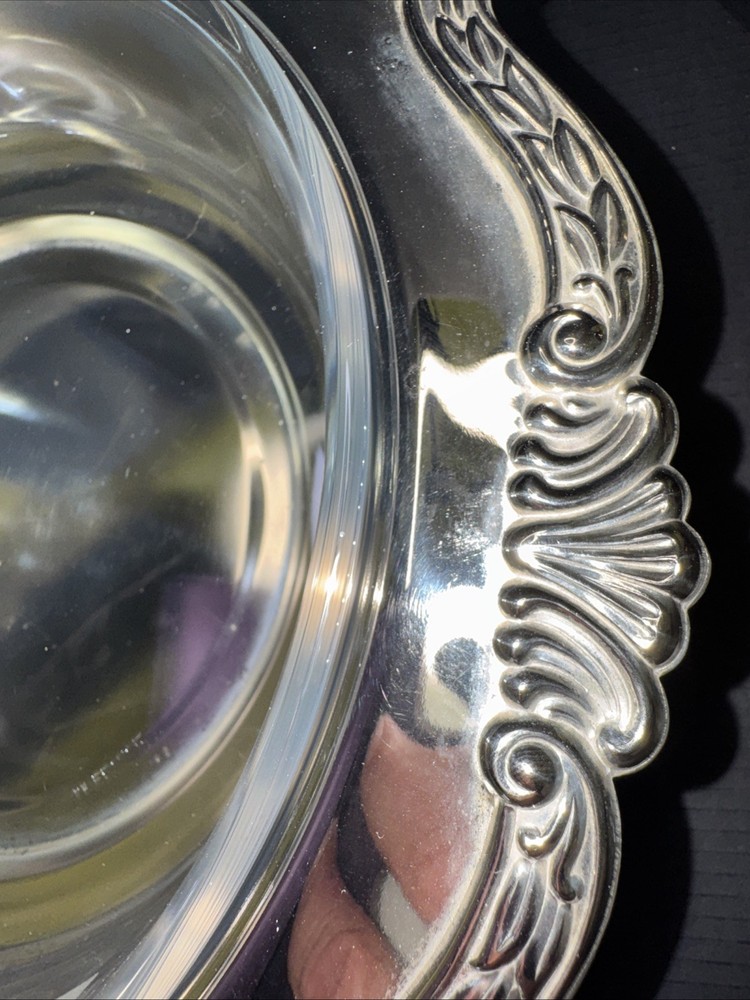 Ornate silver-plated covered vegetable/entrée serving dish (rococo style)