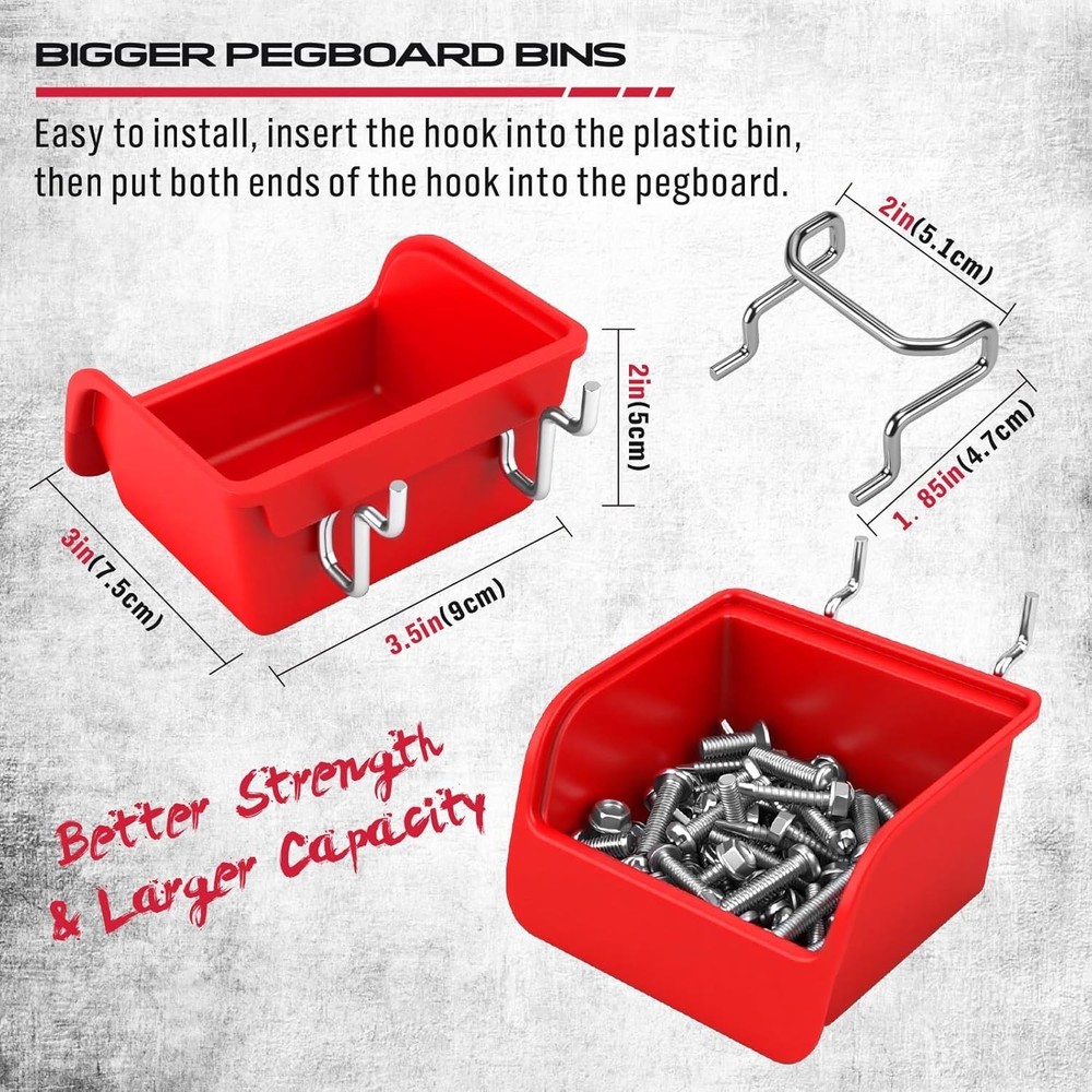 121-Piece Pegboard Hooks Set with Durable Bins for Efficient Tool Organization