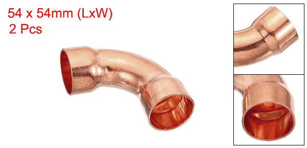 2pcs 7/8" ID Elbow Copper Pipe Fitting Connector Sweat Solder Welding Connection