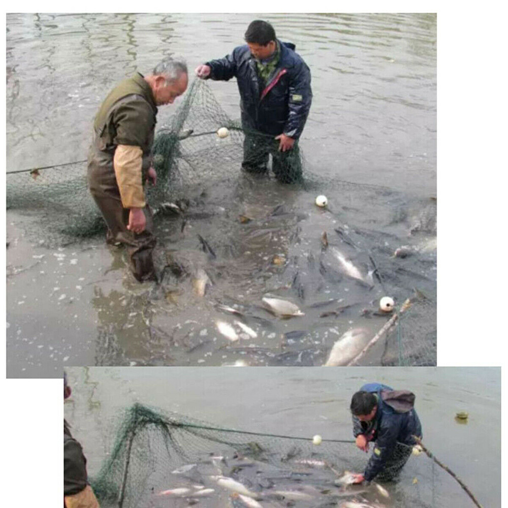 Fishing Net Pull Net 2x 10M Trawl Clear Pond Fish Beach Seine Drag Bait Minnows