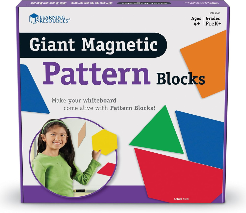 Giant Magnetic Pattern Blocks - Kindergartner Activities, Math Tools, Shape Reco