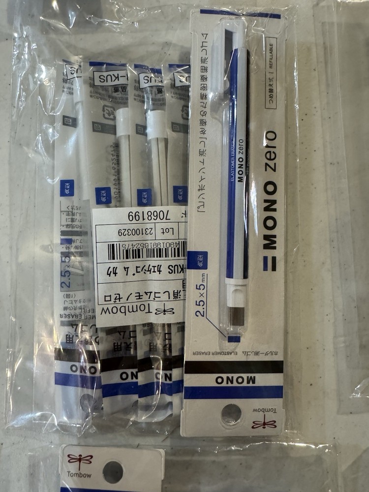 22 Packs Tombow MONO Zero Precision Eraser Pen + Refills (2.5mm Rectangle)
