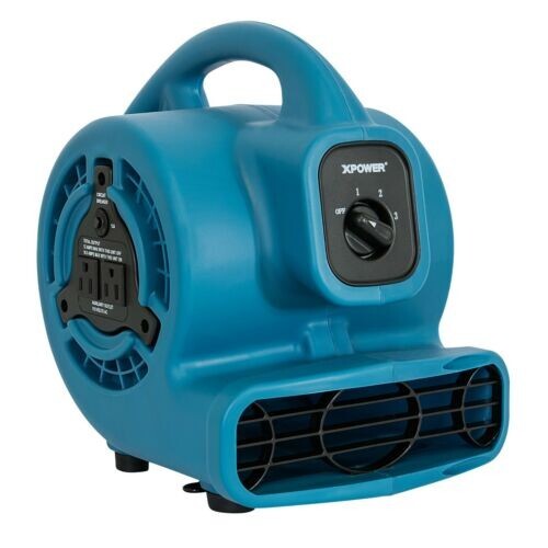 XPOWER P-80A  Air Mover Utility Fan Built-In Power Outlets Certified-Refurbished