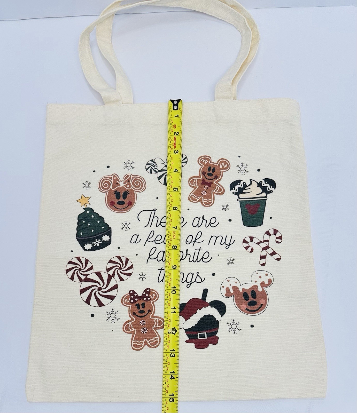 Disney Christmas These Are A Few Of My Favorite Things Mickey Canvas Tote Bag