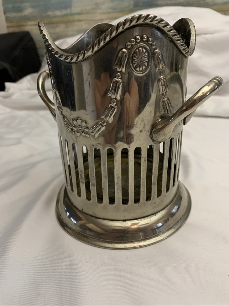 International Silver Co Handmade Silverplate Wine Holder Cachepot 6.5”