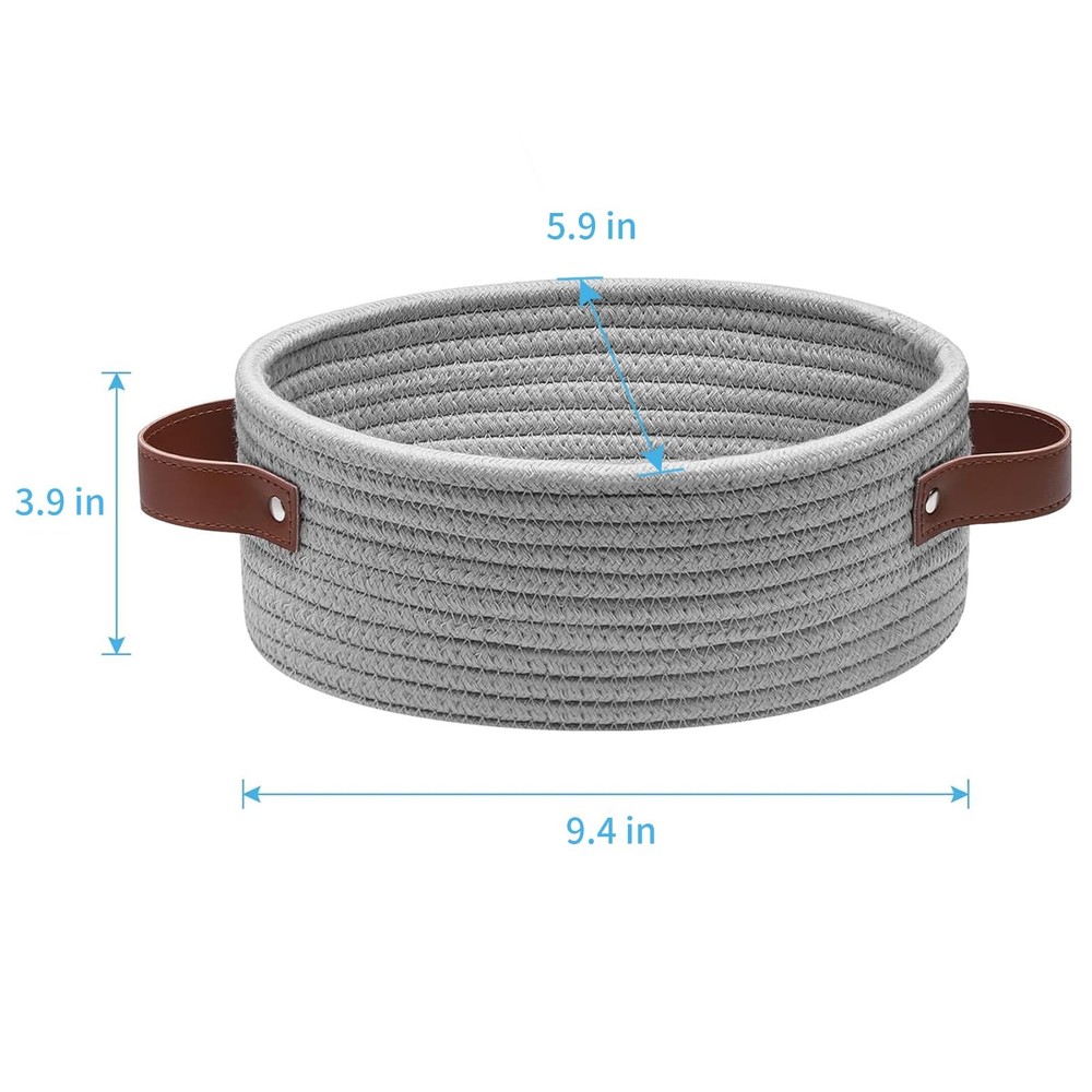 ABenkle Small Woven Basket, Mini Cotton Rope Storage Baskets, Tiny Easter Bas...