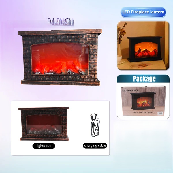 Xmas Fireplace Lantern Assorted