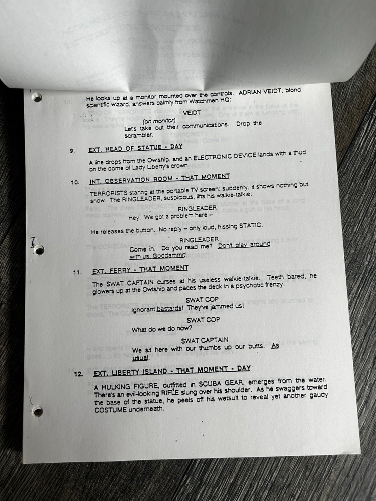 WATCHMEN Script Movie Screenplay Sam Hamm 1stDraft 1988 missing 1st pg DC Comics