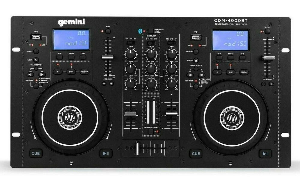 Gemini Dual CD/USB Media Player Mixer Console with Bluetooth Input