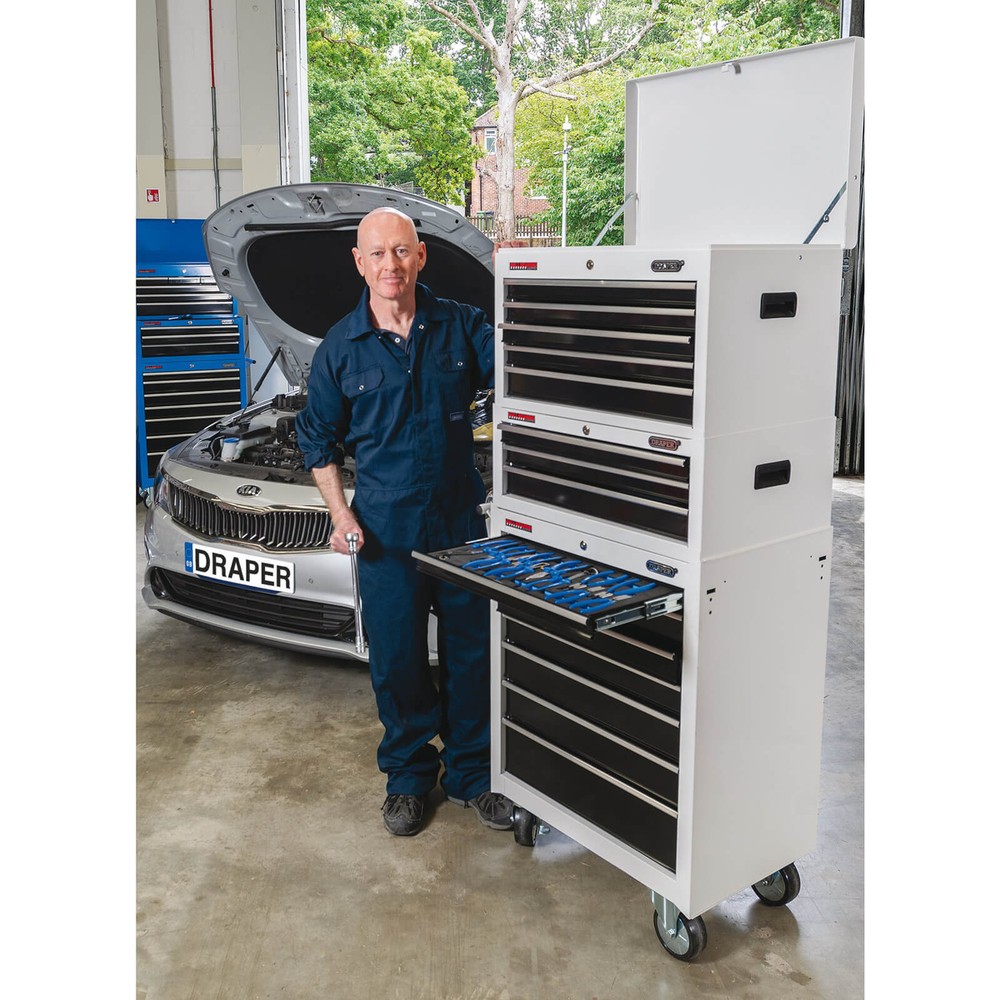 Draper 3 Drawer Tool Chest White