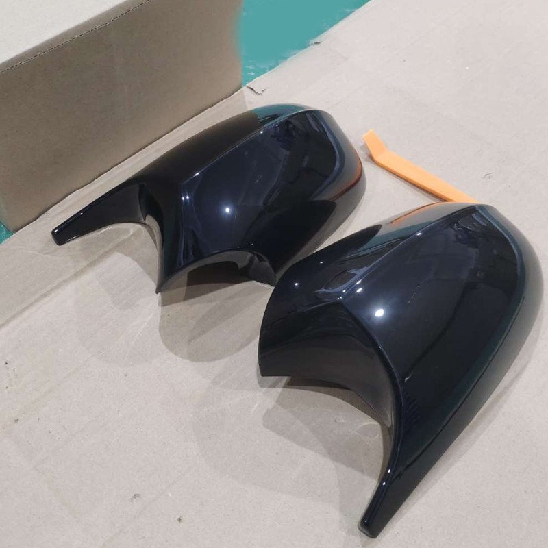 2x Mirror Cover Cap M Style Gloss Black For BMW E81 E82 E87 E90 E91 E92 E93 LCI