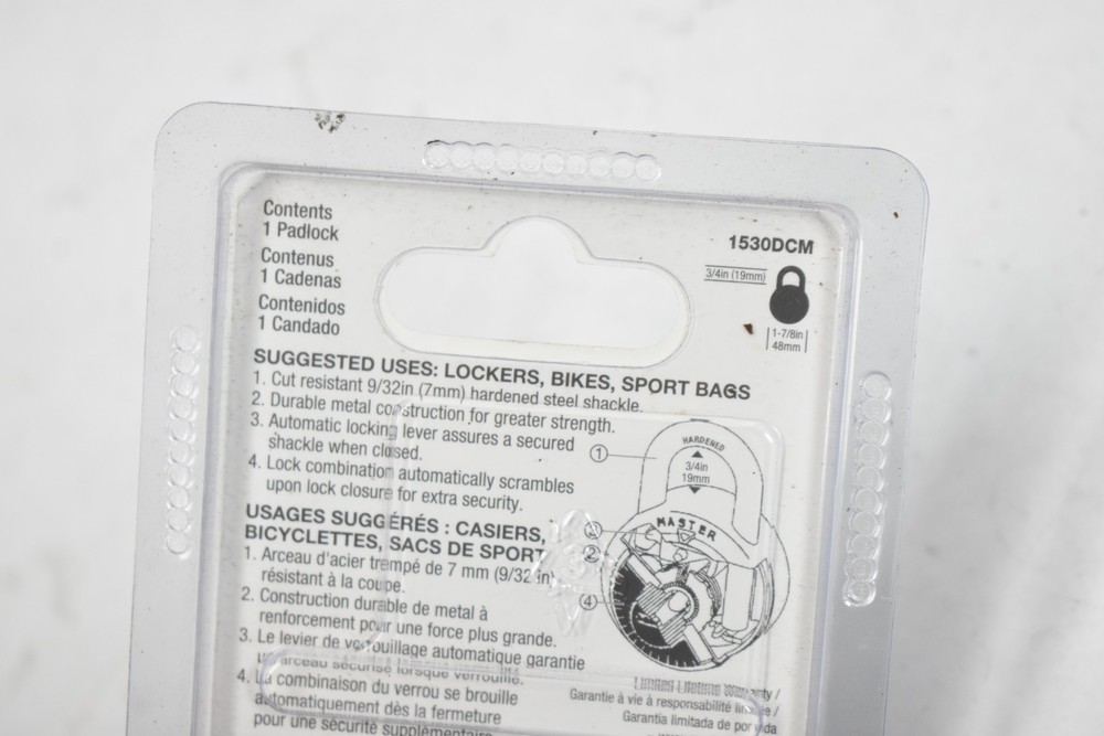 Master Lock Combination Padlock 1-7/8 Assorted 1530DCM Hardened Shackle Blue
