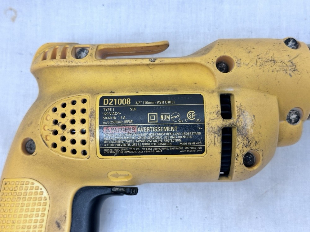 DeWalt D21008 6 Amp 3/8" Variable Speed Corded Drill with Case