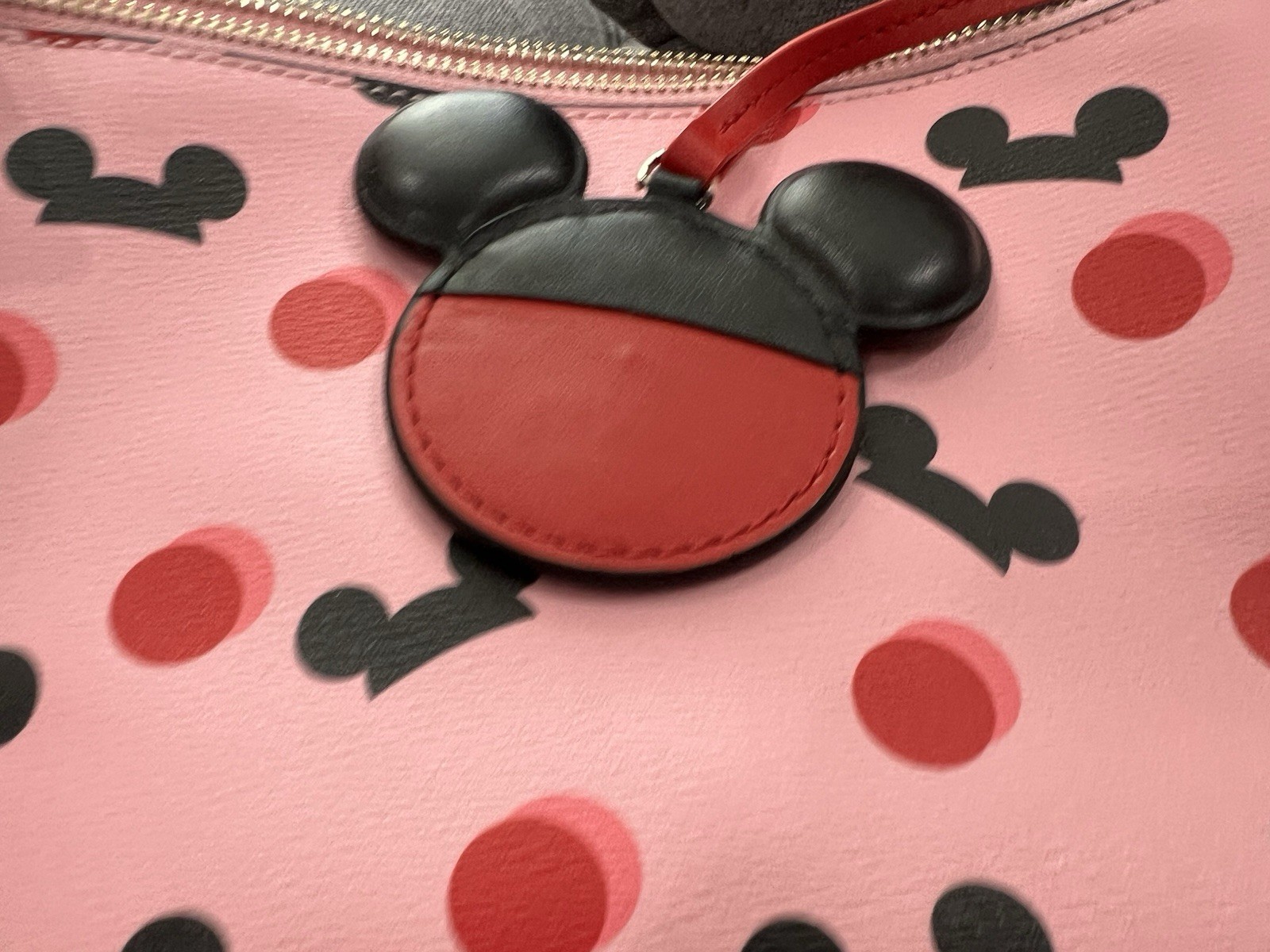 Disney Parks Kate Spade Tote Bag Pink Ears Hat Rock The Dots Mickey Mouse