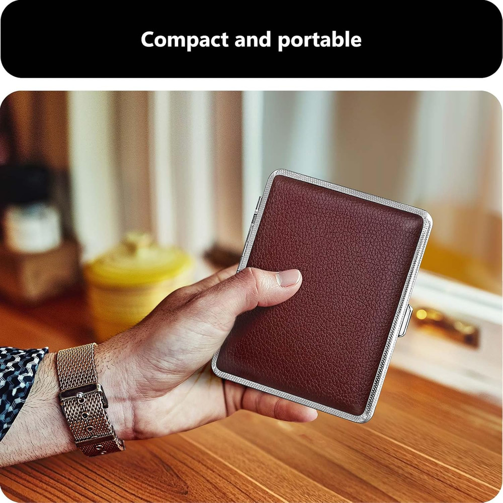 Cigarette Case (2 Pack), Spring Switch 20 Capacity Cigarette Holder Case for Men