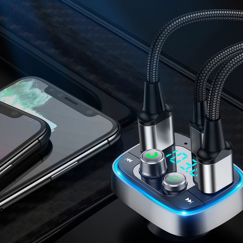 Bluetooth Car Wireless FM Transmitter Adapter USB Type C PD Charger Handsfree US