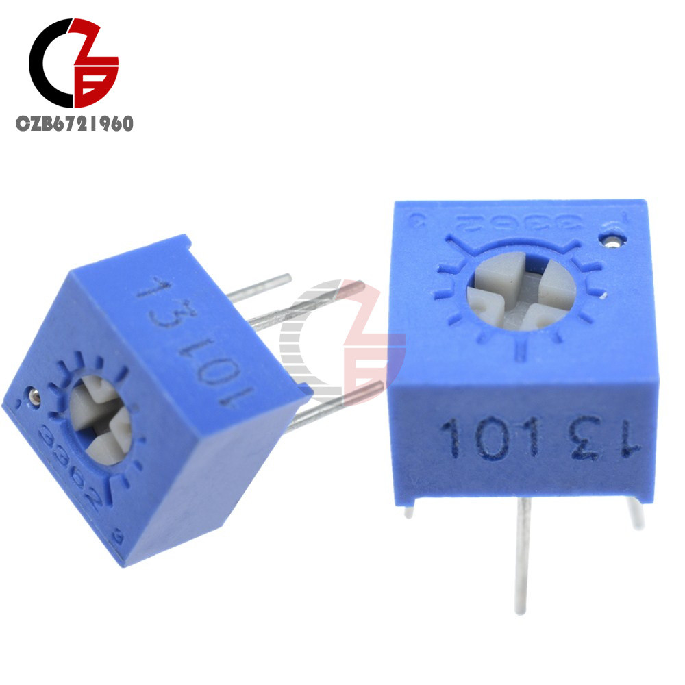 10Pcs 3362P-101 3362 P 100 ohm High Precision Variable Resistor Potentiometer