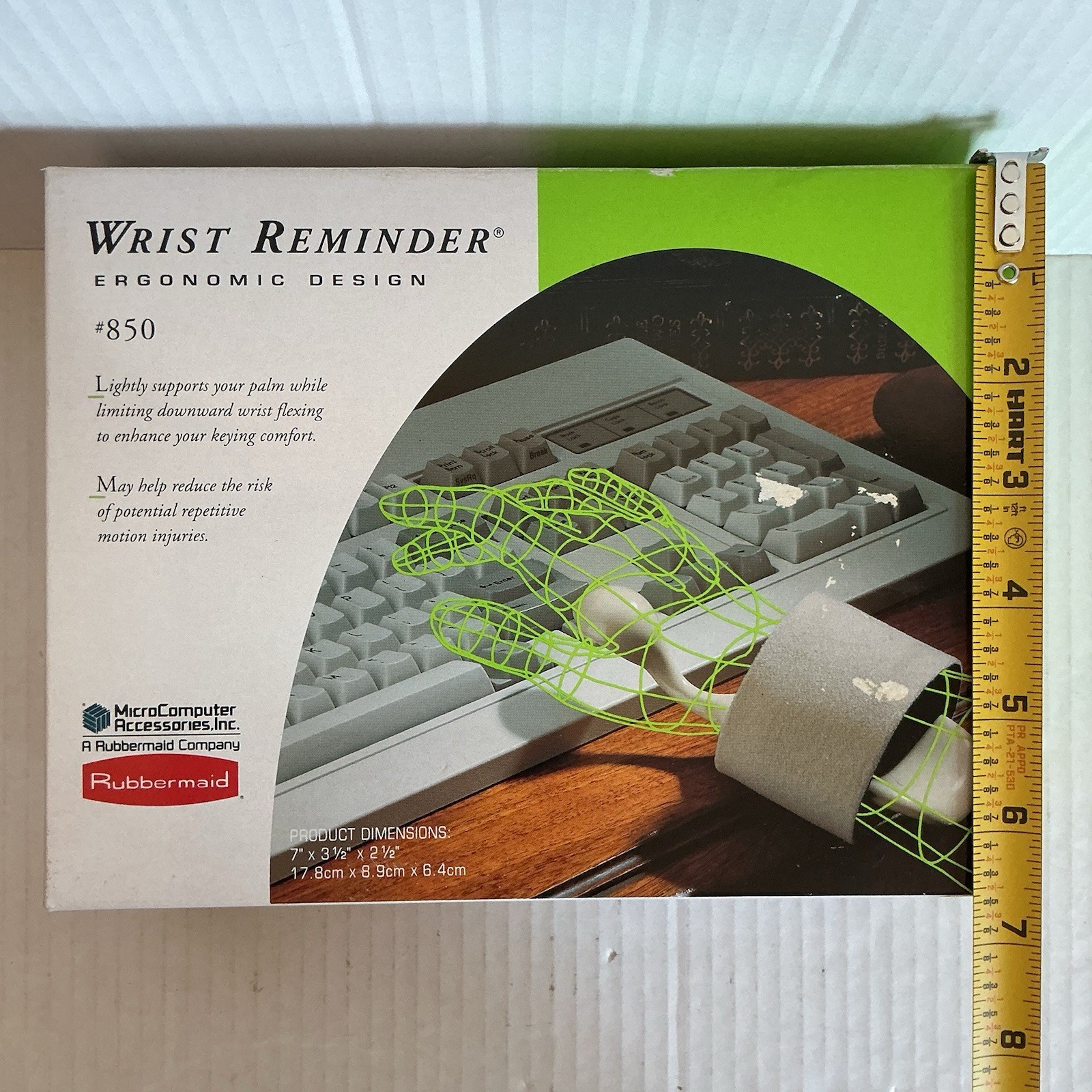 Wrist Reminder Typing Wrist Band MicroComputer Accessories Rubbermaid NEW NOS
