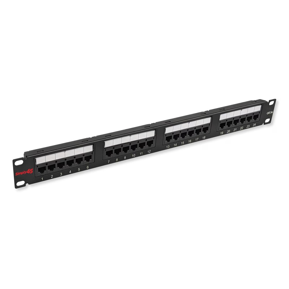 Simply45 Loaded 24-Port Cat5e UTP Patch Panel (S45-2524)