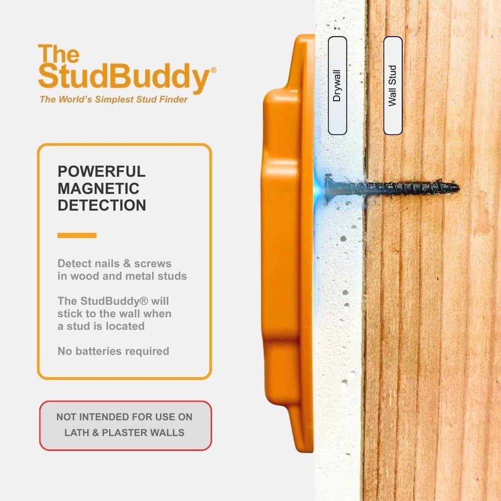 Effortless Stud Detection with StudBuddy Magnetic Finder - Orange