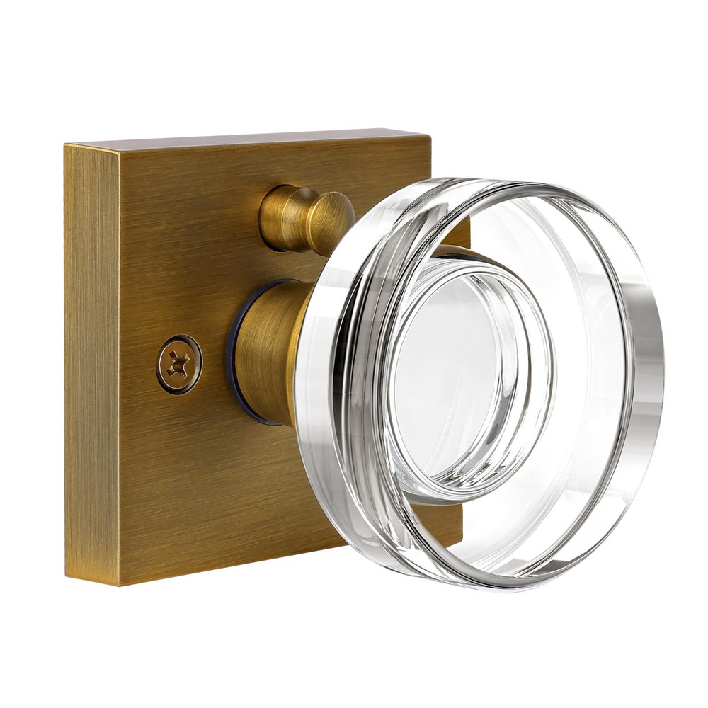 naubea Antique Brass Door Knobs Crystal 1 Pack Privacy,