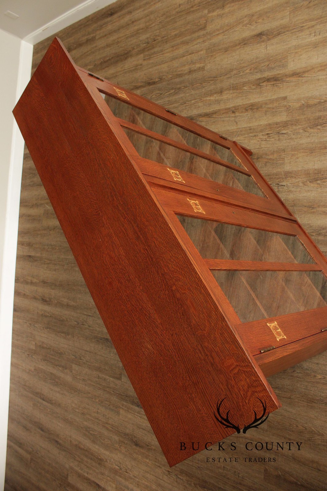 Oak Two Door Bookcase Harvey Ellis Inlaid Oak 2 Door Bookcase