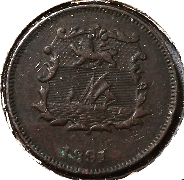 1891 H British North Borneo 1/2 Cent