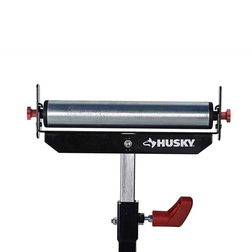 Husky 23 in. to 43 in. Stationary Steel Roller Stand with Edge Guide