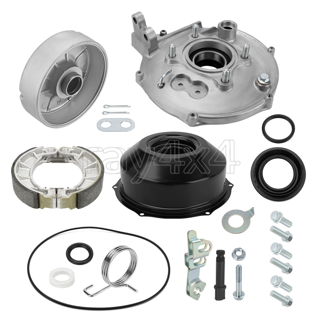 Rear Brake Drum Hub Plate Cover Seals Kit for Honda Rancher 420 TRX420FE/FM 4x4