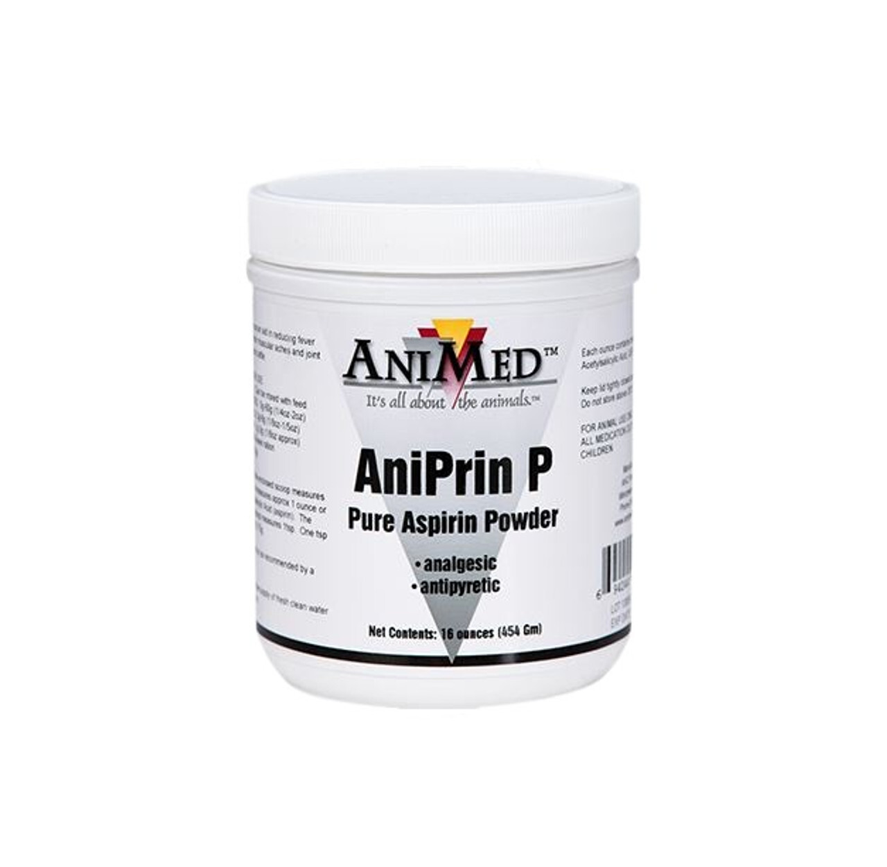 AniMed AniPrin P 16 oz Pure Aspirin Powder for Horses Analgesic Antipyretic