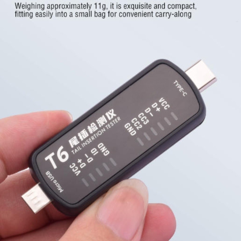 for T6 Tail Insertion Tester with Type C and forMini Dual Interface For Testing