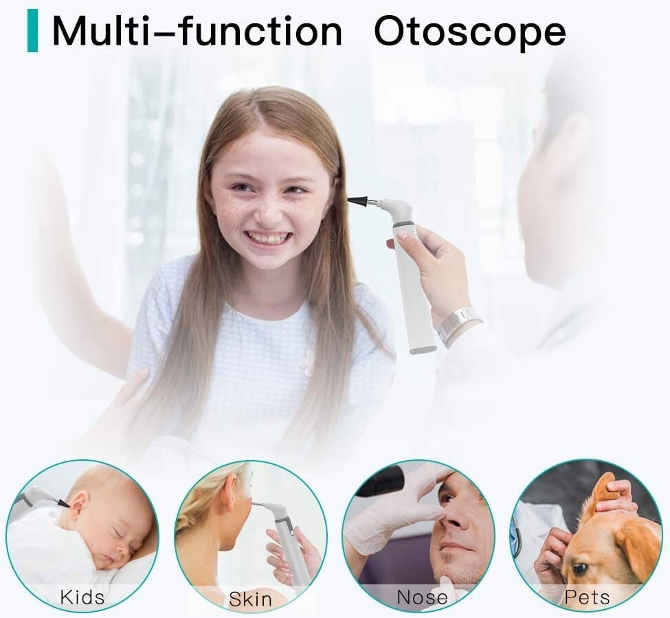 Wireless Otoscope Ear Camera with Dual View, 3.9Mm 720PHD Wifi Ear Scope 6 LED