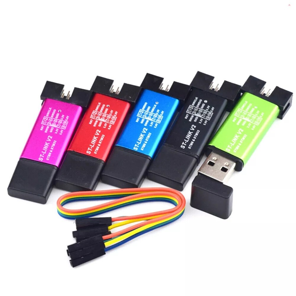 ST Link V2 Programmer STM8 STM32 Aluminum Shell SWIM Interface & LED Indicator