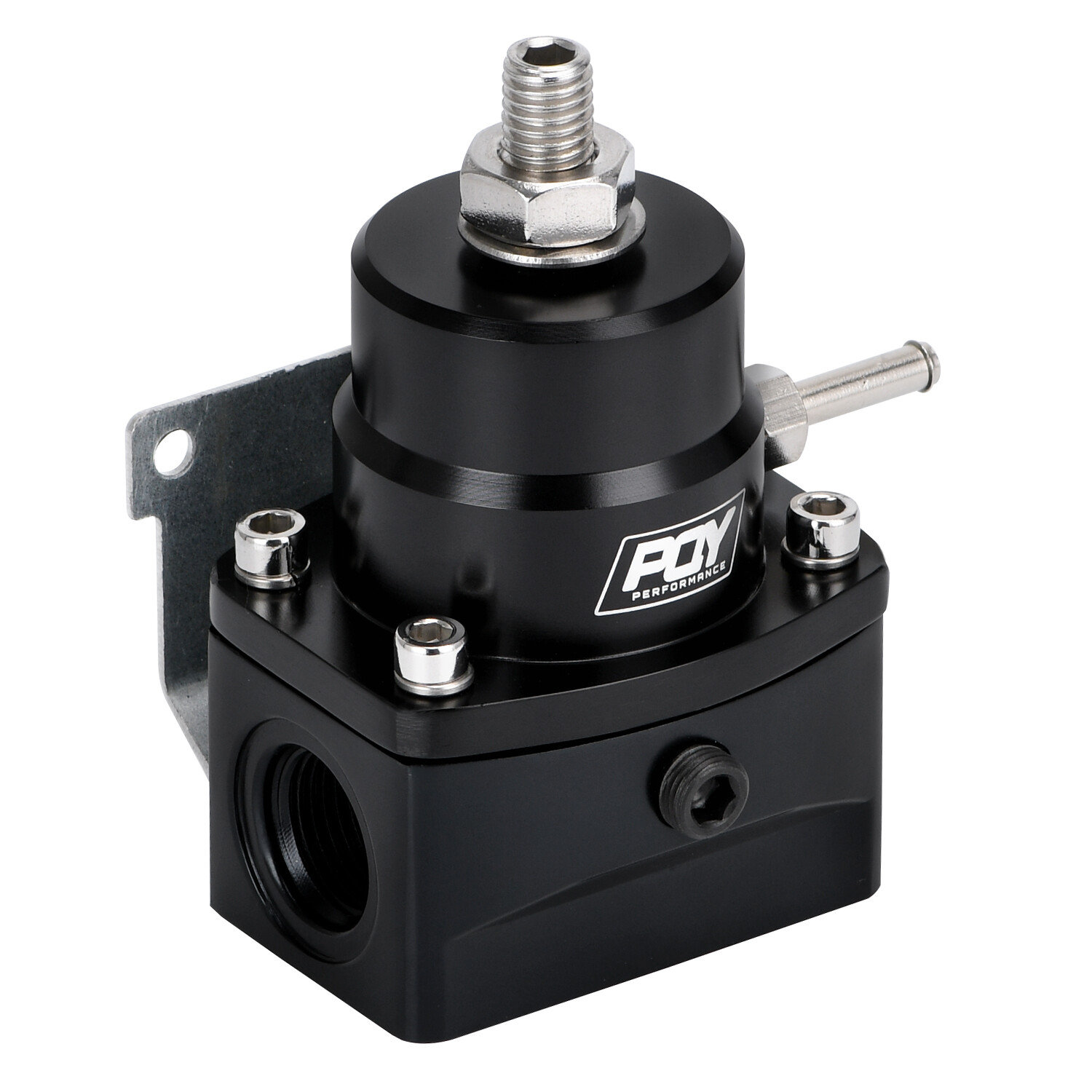 Black Adjustable Efi Fuel Pressure Regulator Bypass Gauge AN6 Feed & AN6 Return