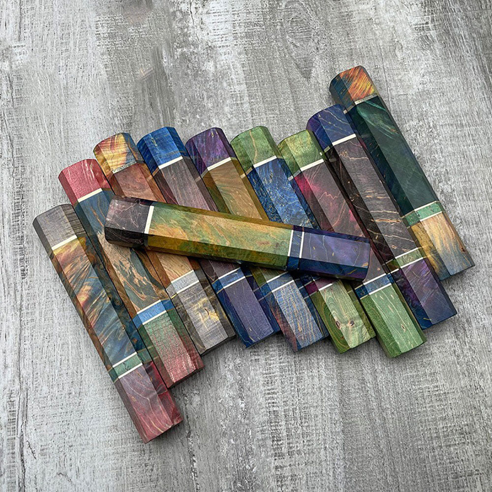 New Japanese Style Octagonal Solidified Wood Handle Material DIY