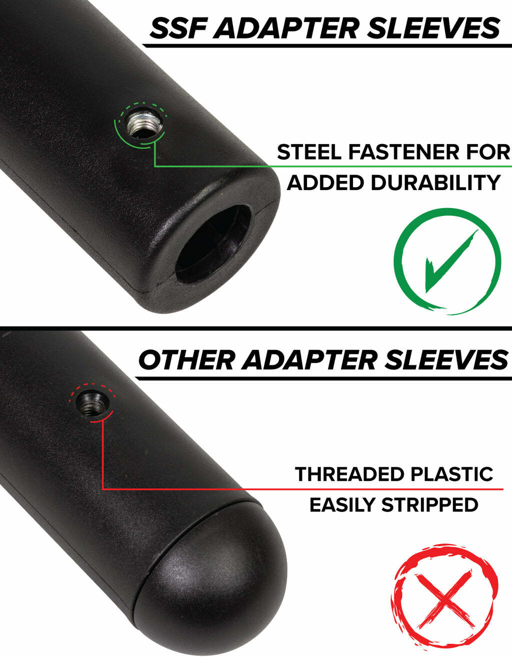 Serious Steel Barbell Olympic Adapter Sleeve (8" Adapter Sleeve for 1" Bars)