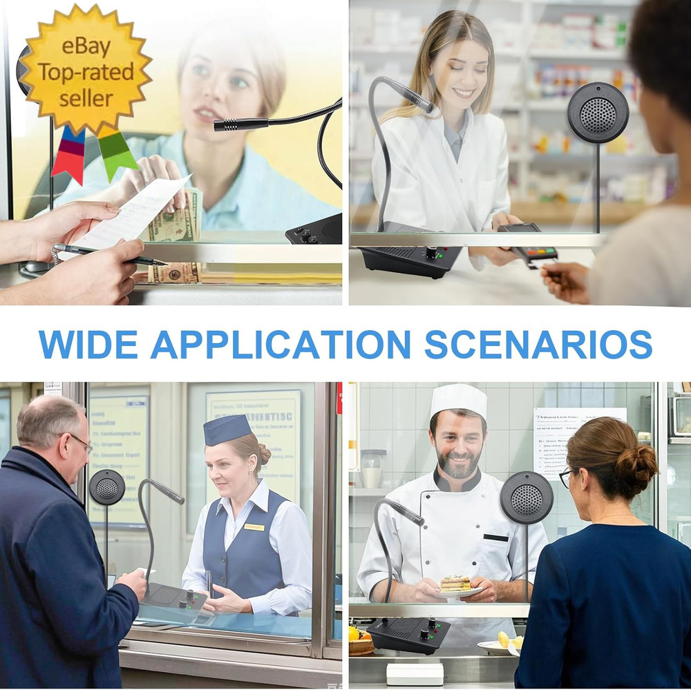 Window Speaker Intercom System,Dual Way Anti-Interference Intercommunication