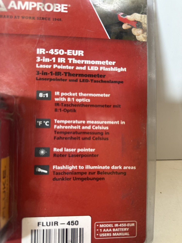 amprobe ir-450-eur 3in one thermometer , laser pointer and led flashlight