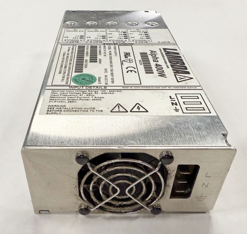 J40044 LAMBDA Alpha 400W Modular Power Supply 18V, 5V, 7.5V, 24V Clarus 600T
