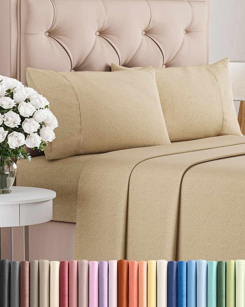 King Size 4 Piece Sheet Set - Comfy Breathable  Cooling Bed Sheets Set - Hote...